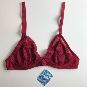Free People Triangle Bra Underwire Berry Wine 32C